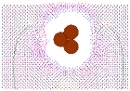 As it swims downwards, magnetic and hydrodynamic interactions make magnetic particles in the zone below the swimmer likely to assemble with the swimmer.